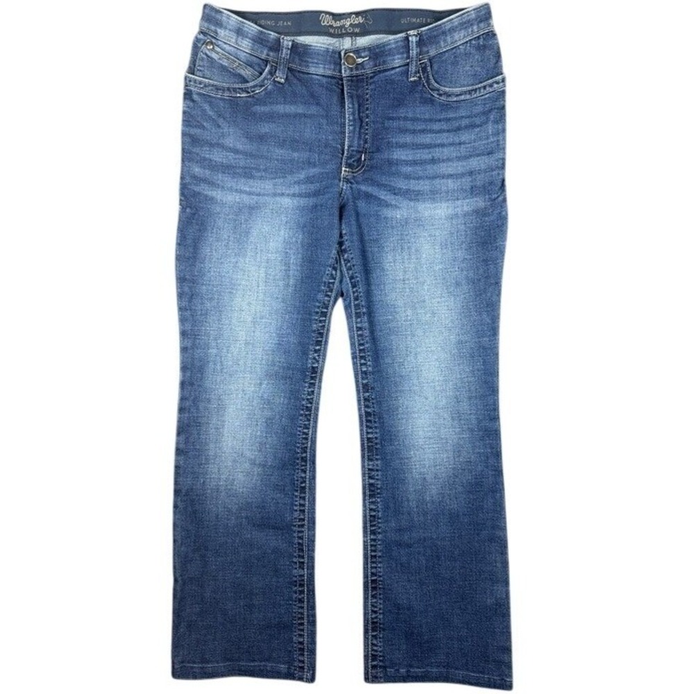 Wrangler Willow Ultimate Riding Jeans Women 15x34 Blue Bootcut Medium Wash Denim